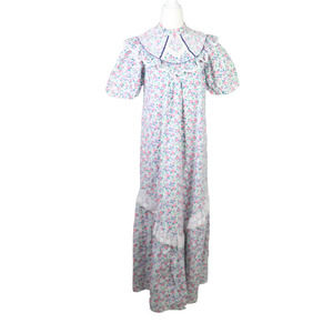 Vintage 70s Liberty House Hawaii white multicolor floral prairie maxi dress 5